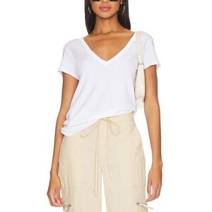 Enza Costa 'Perfect' White V Neck Top Size XS